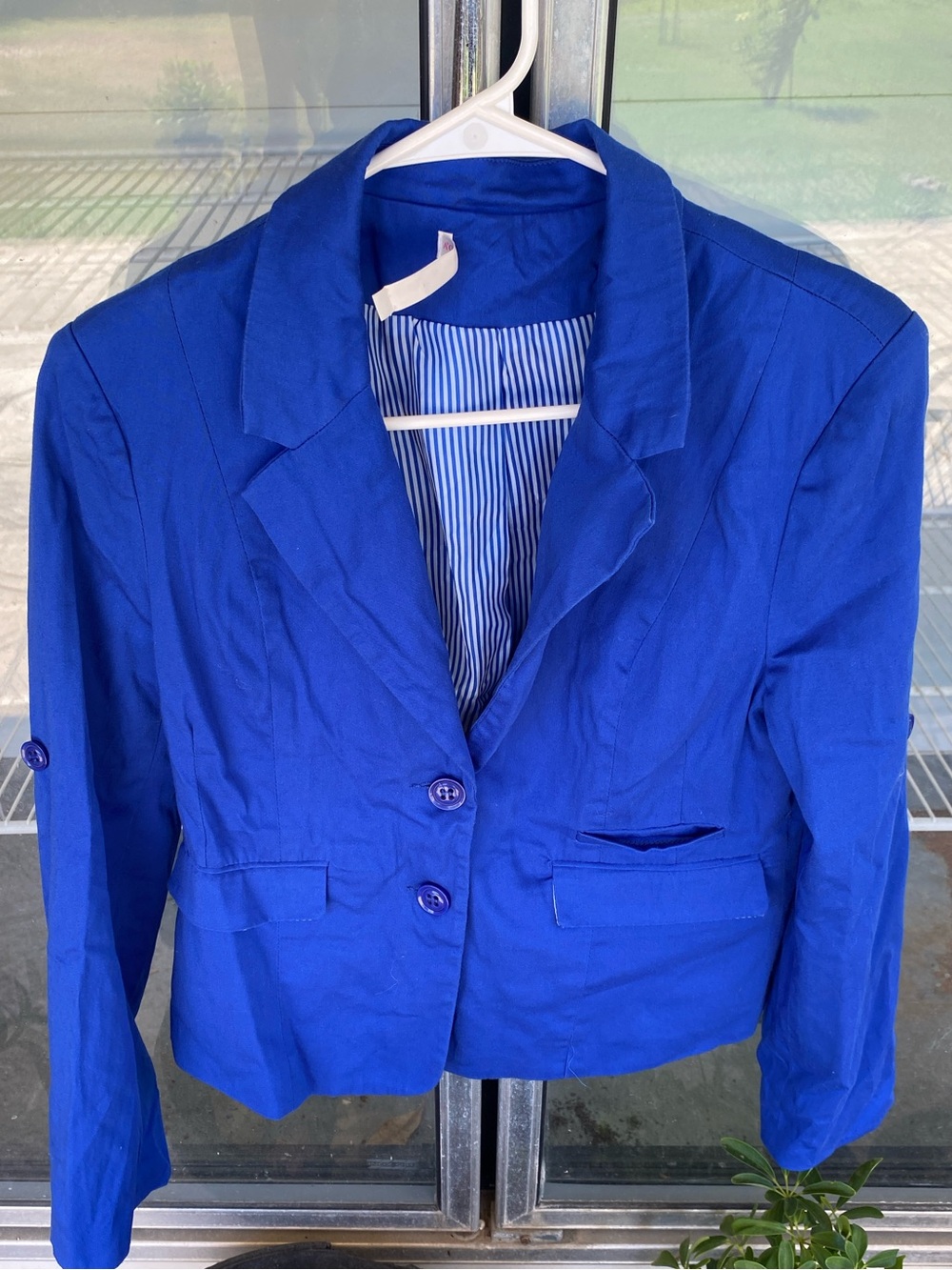 a'gaci Electric Blue Cropped Blazer